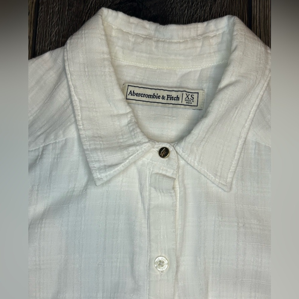 Abercrombie & Fitch White Romper XS Linen Look Lined Shorts Summer Chic - Picture 2 of 16